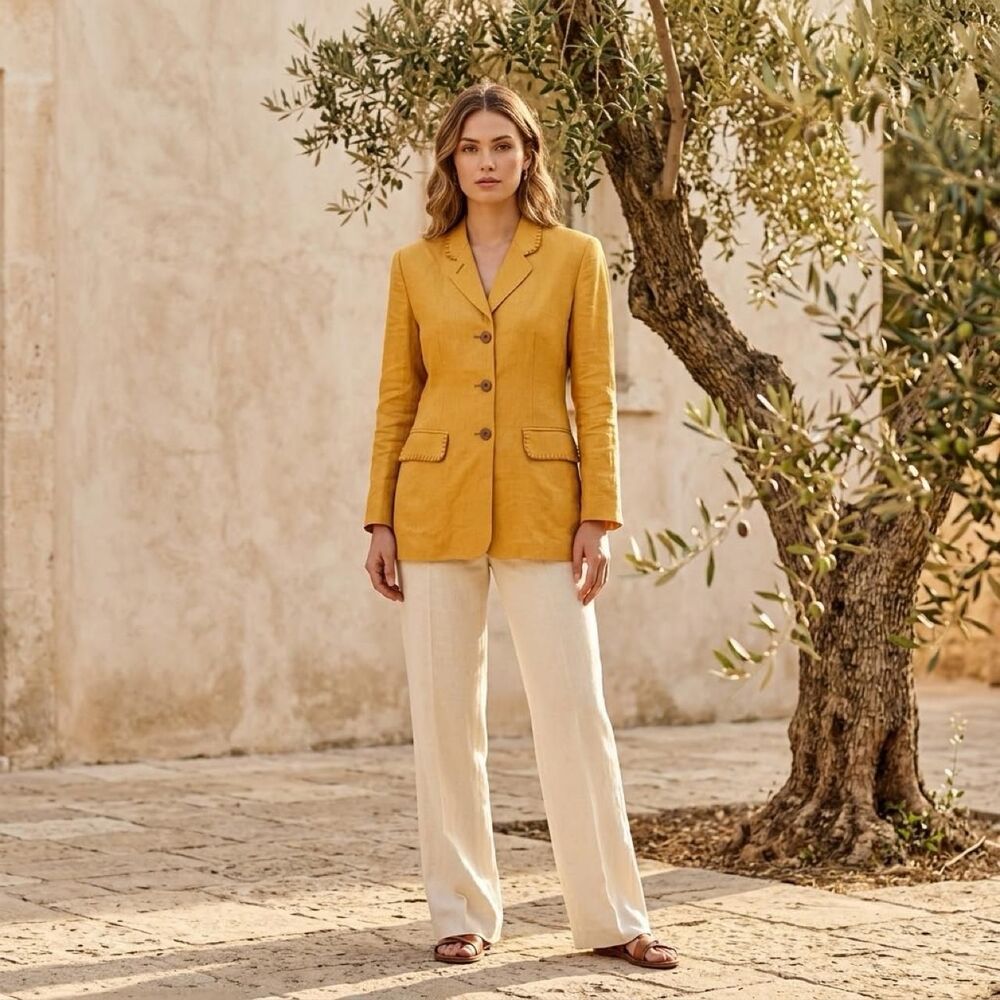 August-silk Women's Yellow Jacket